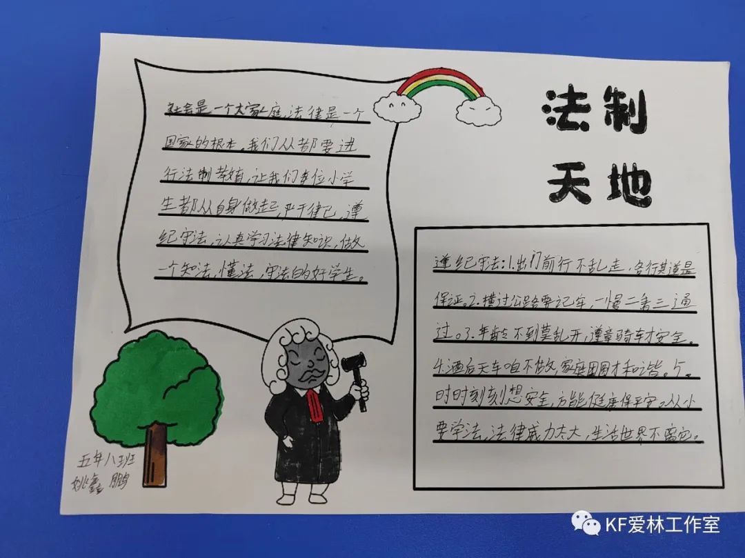 手抄报,有宪法,法治与预防,未成年人保护法,民法,刑法等多方面的内容