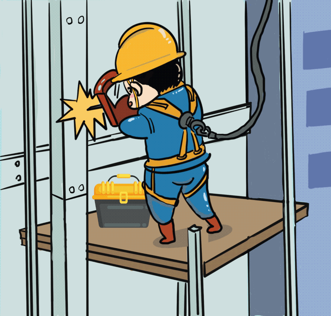 安全带篇保护生命最重要.调好松紧系帽带,进场施工少不了.