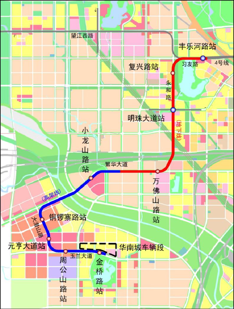 【轨道交通4号线路线图】肥西境内目前有轨道交通3号线在运营.