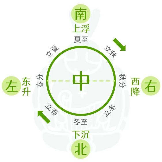 天地阳气浮于地面之上,对应人体,人体上为火而中下虚《圆运动的古中医