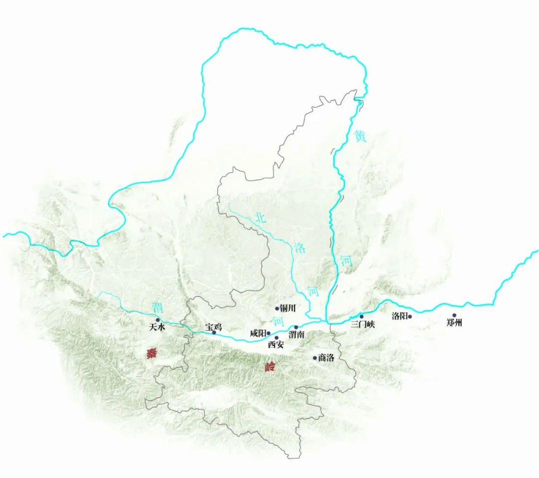陕西轮廓图及山脉河流图片