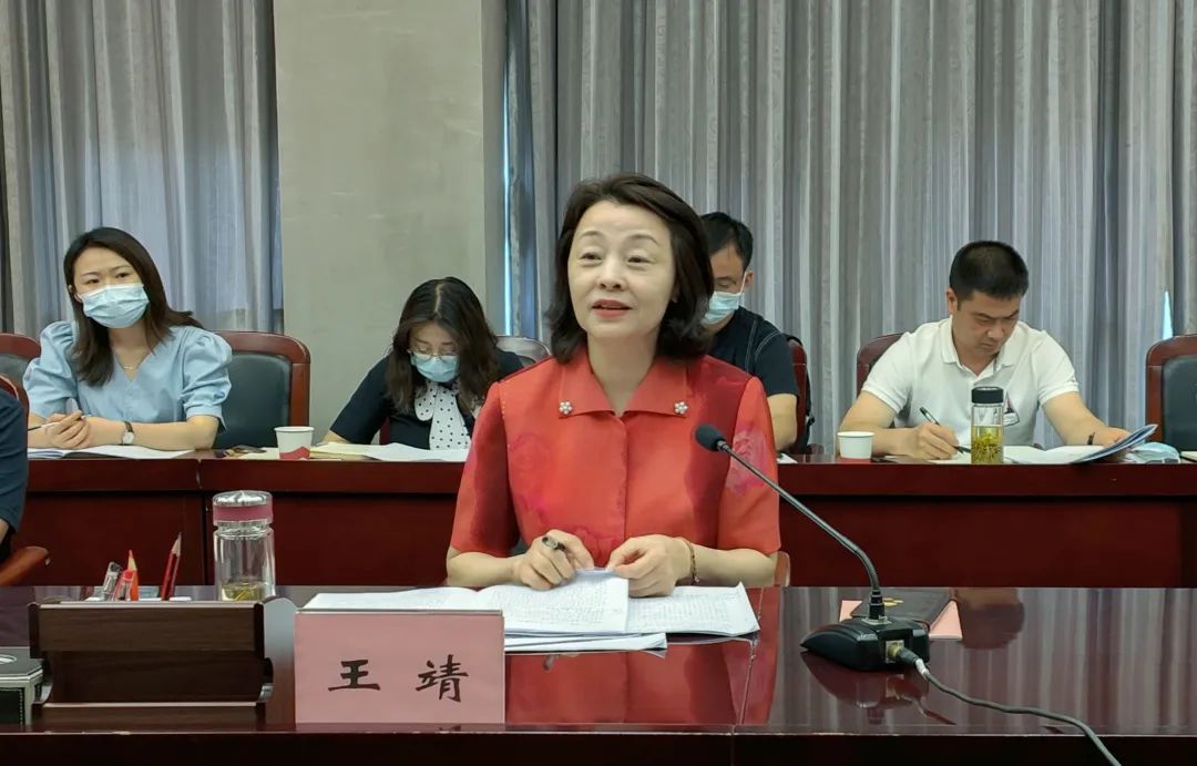 调研督导组组长,省文化和旅游厅副厅长王靖出席汇报会并讲话.