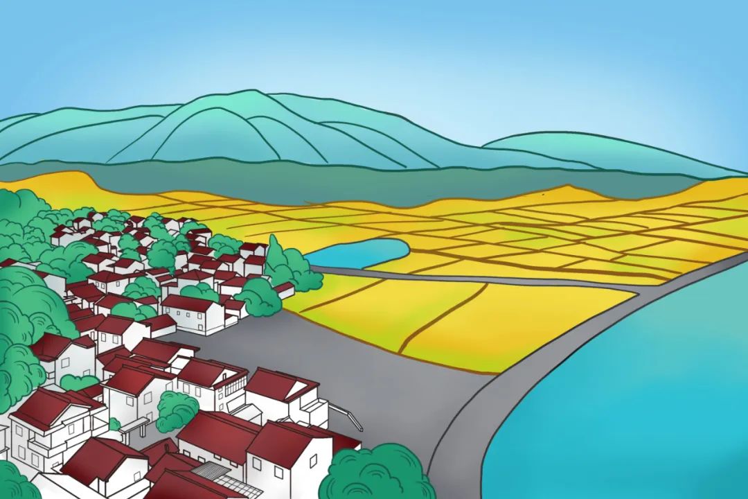 手绘|红色山村焕新颜