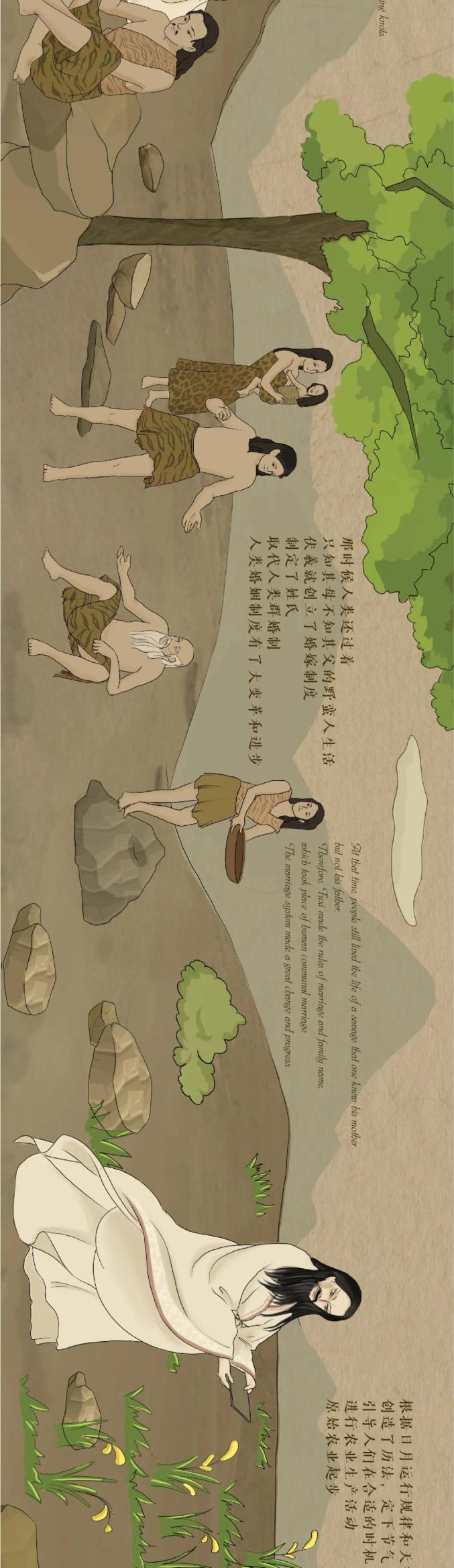 双语长图伏羲功德图鉴