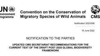 对2020年后全球生物多样性框架草案当前文本的最新建议 | CMS分享