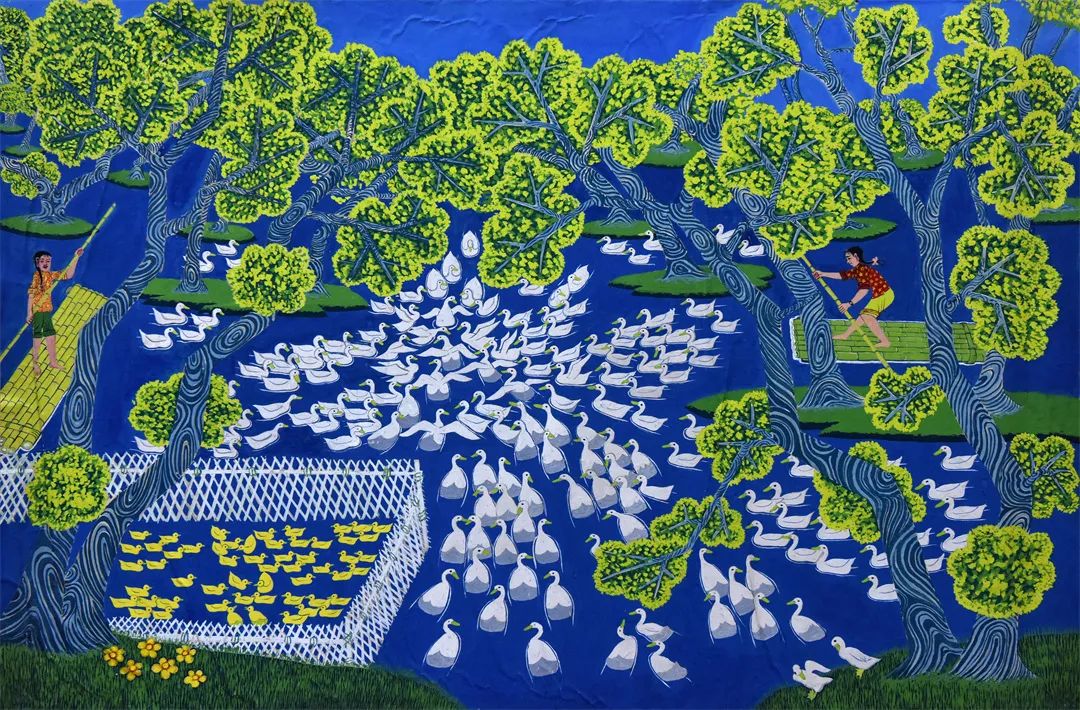 腾冲农民画《放鸭》| 刘富瑜 摄腾冲农民画《上刀杆》 |余海青 (傈僳