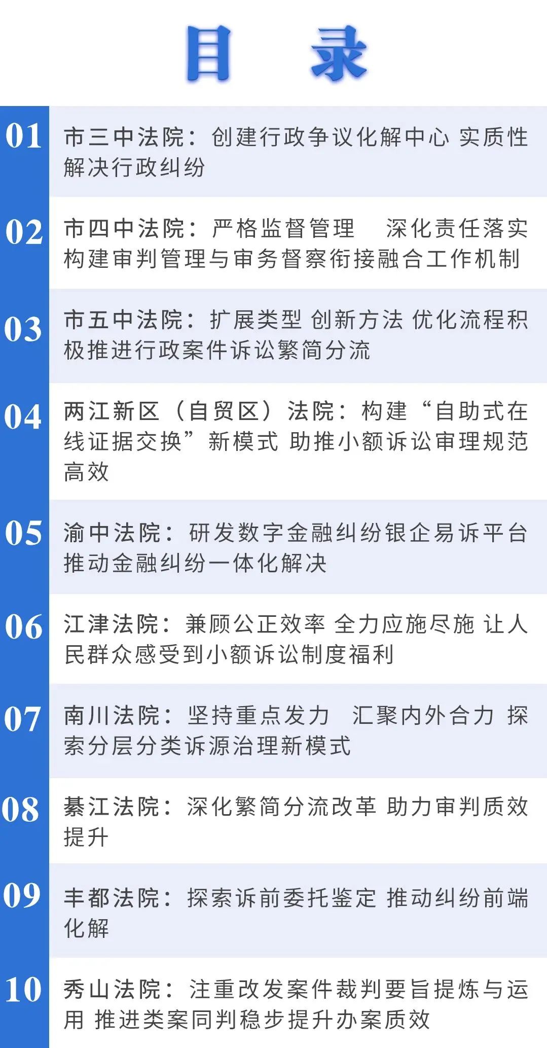   重庆法院2022年第一批司法体制改革典型案例