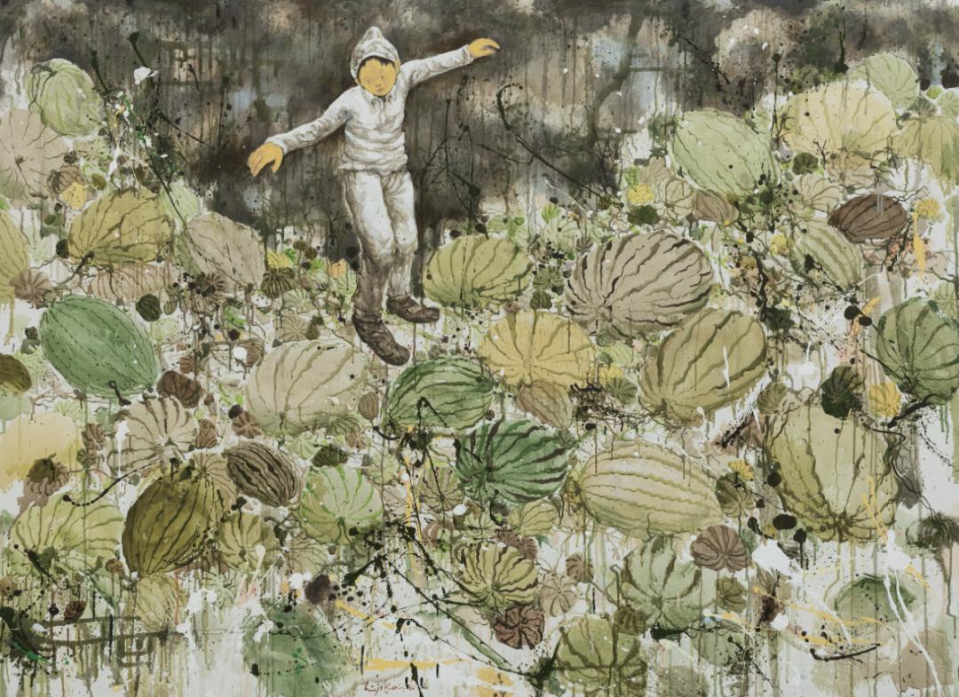 策展人鲁明军在《西瓜,蘑菇,帐篷:少年巨人的憩息之