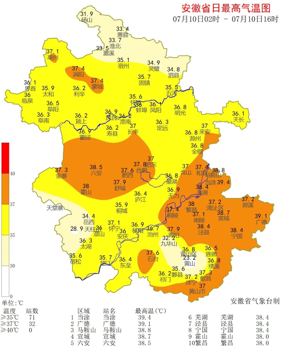 安徽預警40高溫雷雨大風