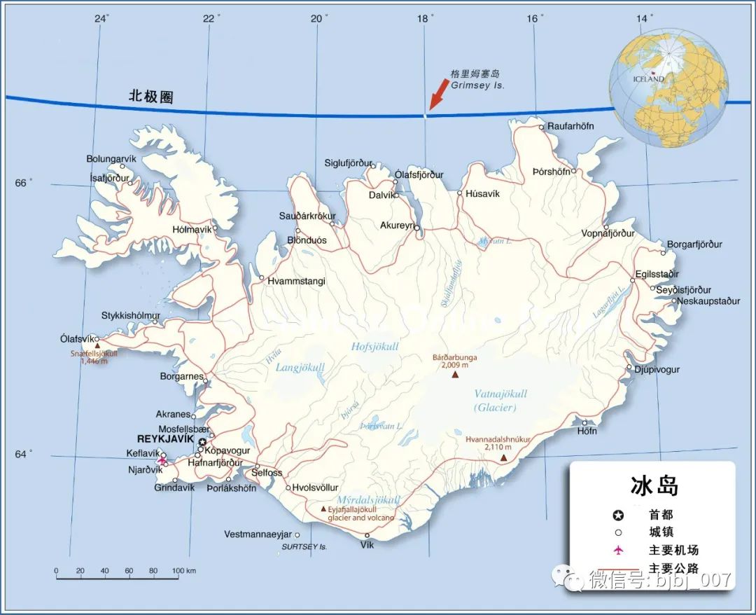 冰岛行政区划地图图片