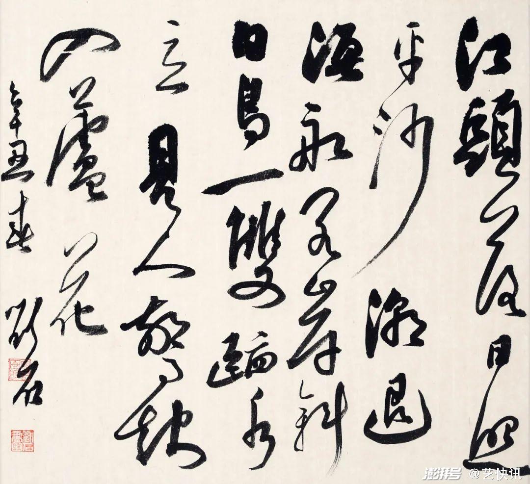 戴复古《江村晚眺》-行书 45cmx45cm 2021年 纸本设色