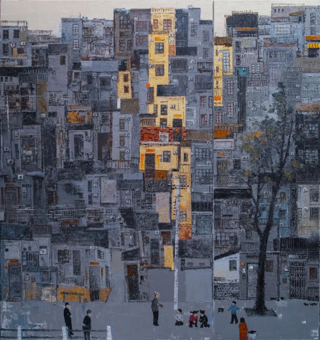 你在东莞老城的家被这位小学美术老师画在了油画布上