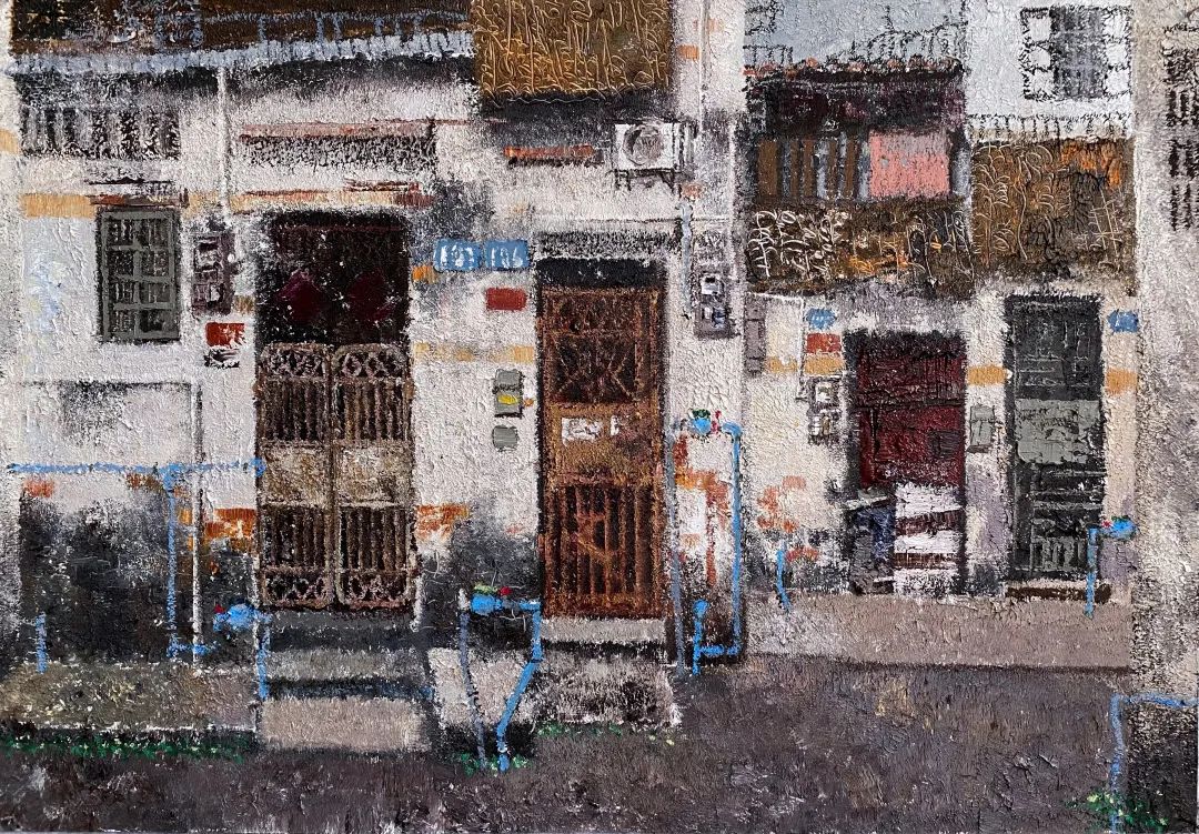 你在东莞老城的家被这位小学美术老师画在了油画布上