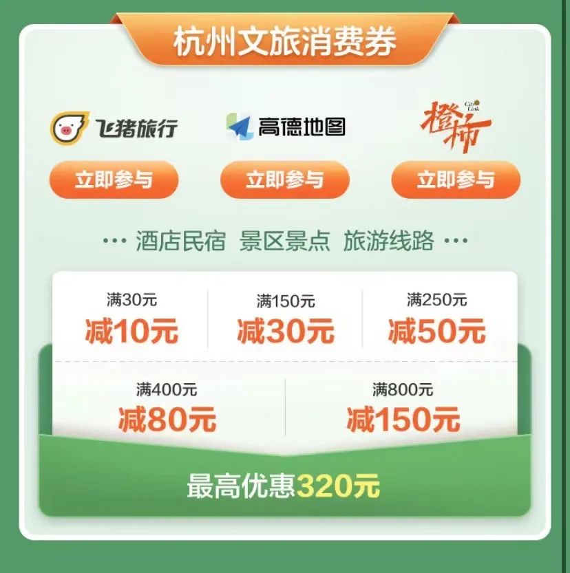 周四开抢杭州文旅消费券来了住酒店看演出都有优惠