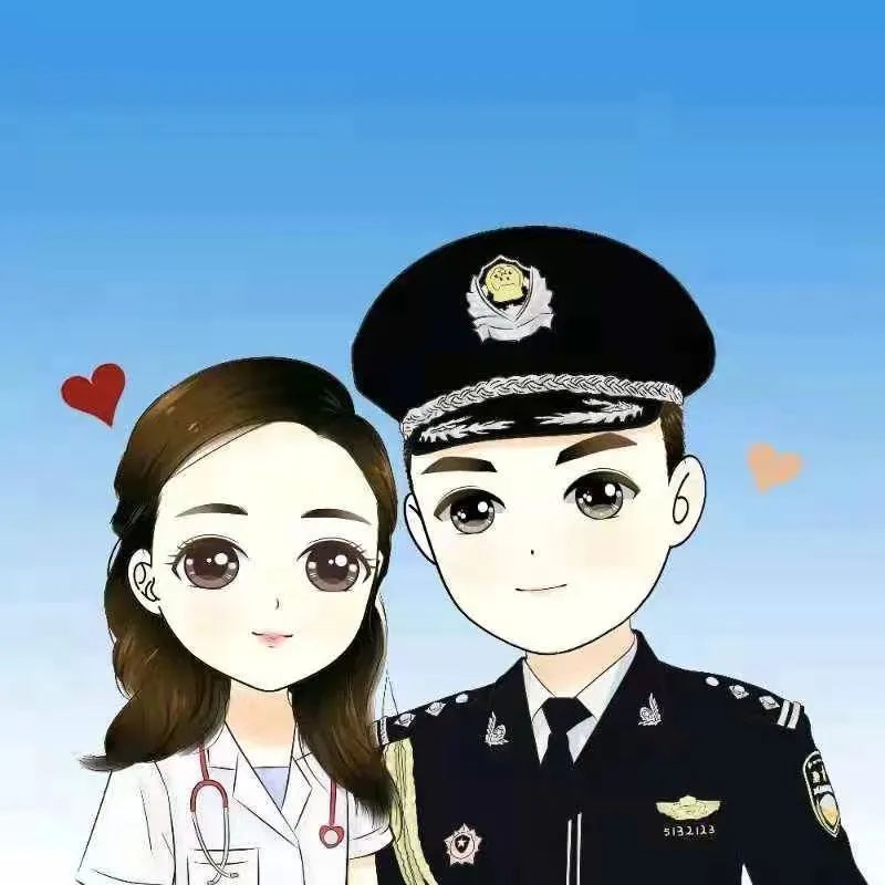 警察和医生的情侣头像图片
