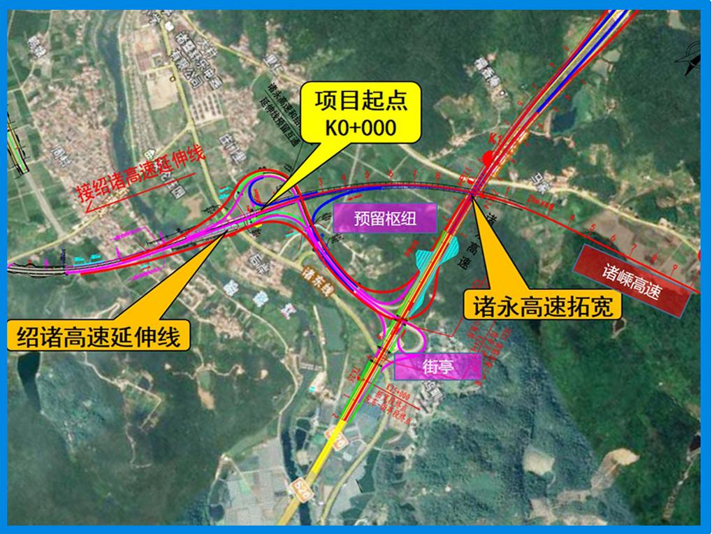 推荐方案主线全长约653公里,其中诸暨段约254公里,嵊州段约39