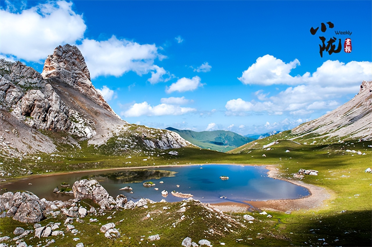 中国甘肃网马牙雪山山瀑分云影造化秘孤秀