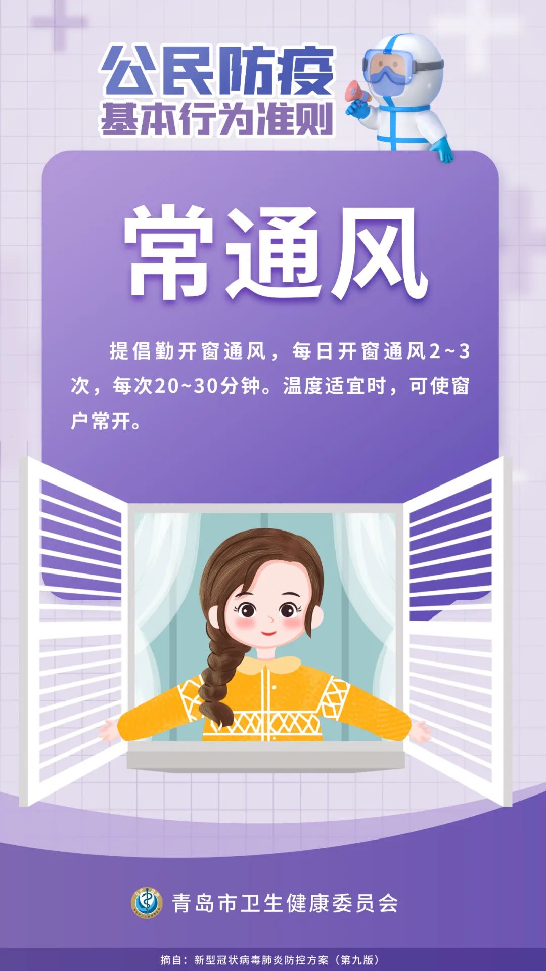 【疫情防控 | 海报】公民防疫基本行为准则(七)常通风_澎湃号·政务