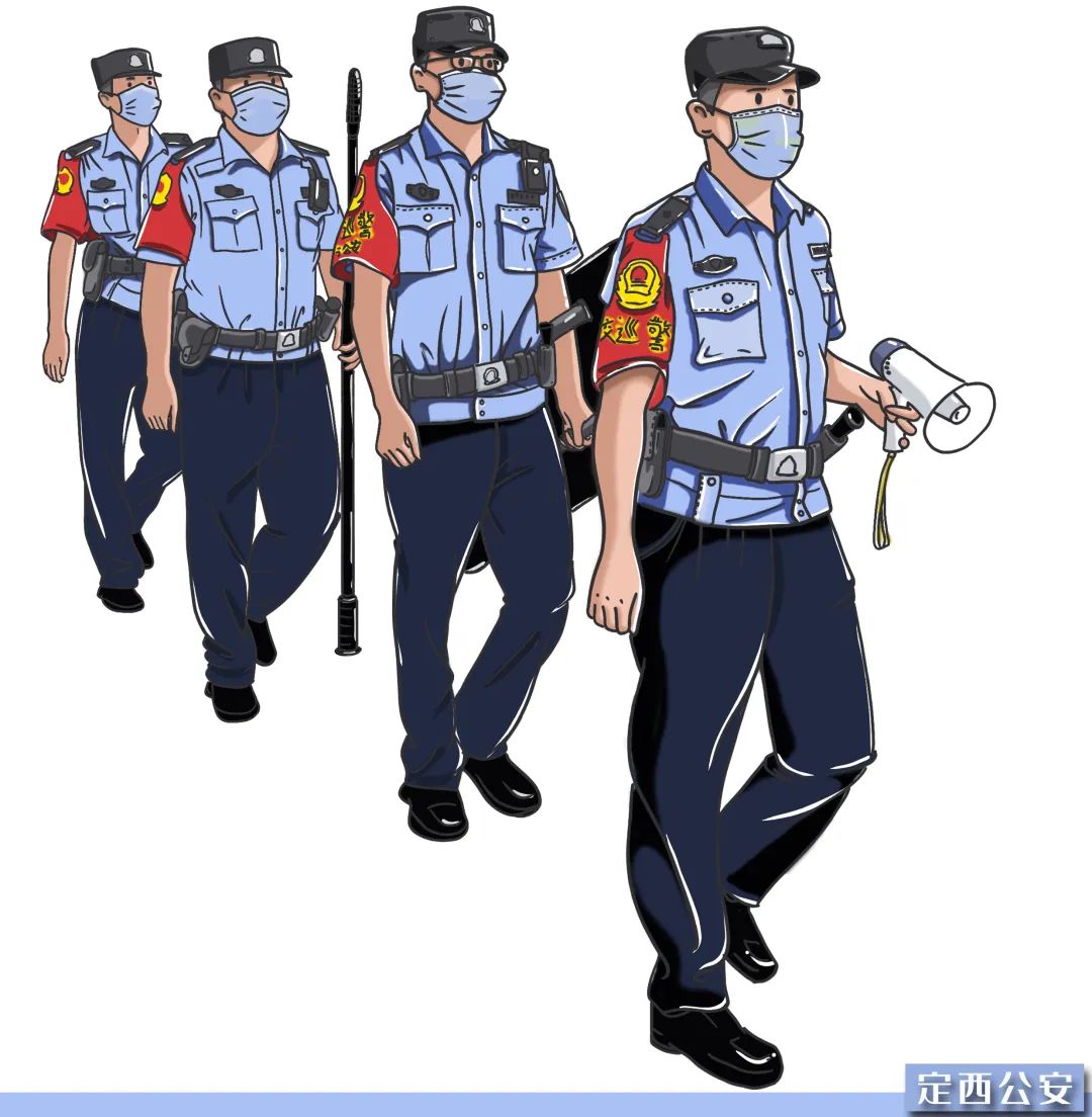 人民警察手绘画图片