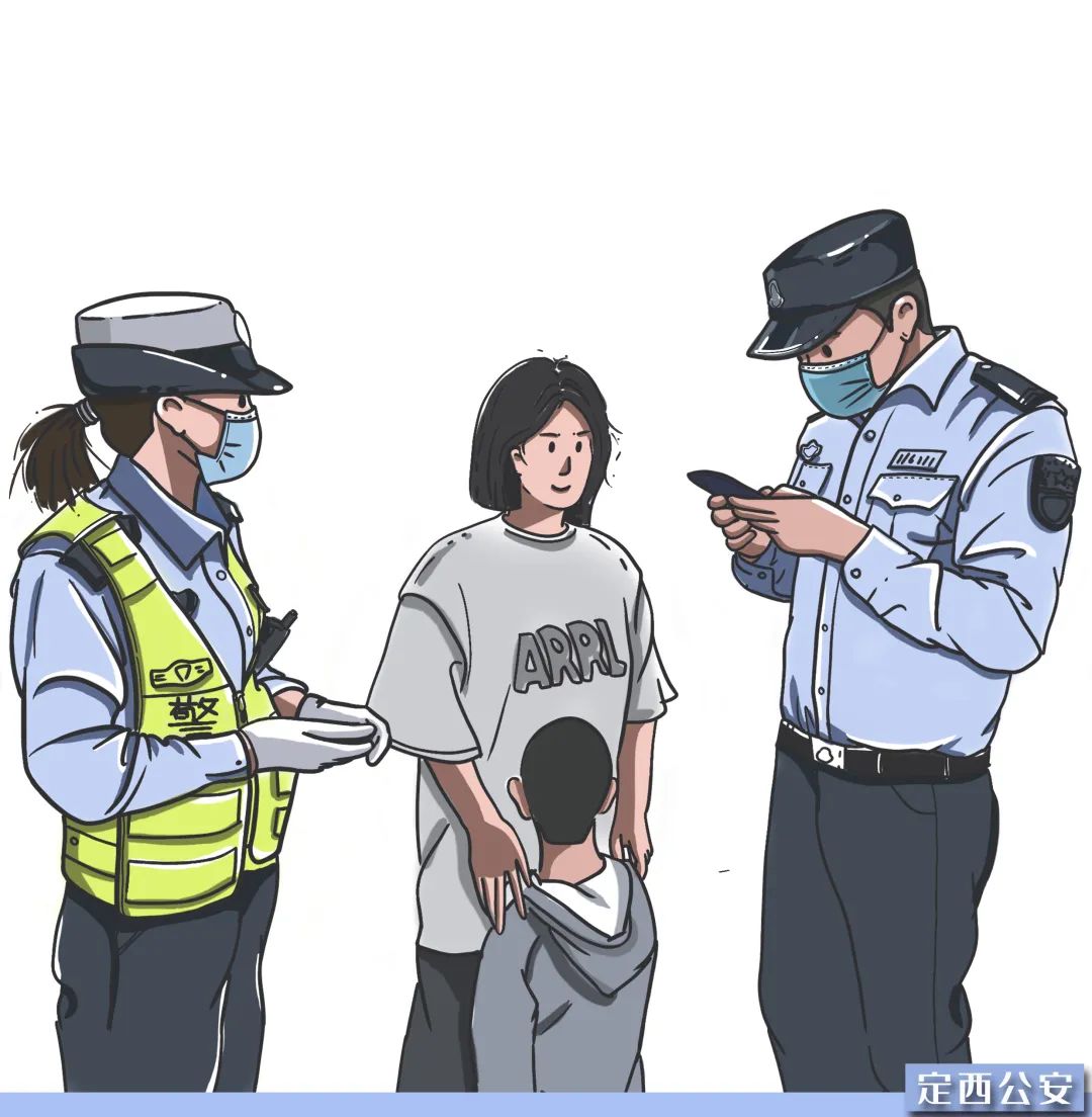 手绘漫画定格人民警察为人民瞬间