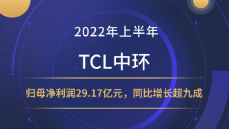 TCL中环2022年上半年归母净利润29.17亿元，同比增长超九成