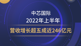 中芯国际2022年上半年营收增长超五成近246亿元