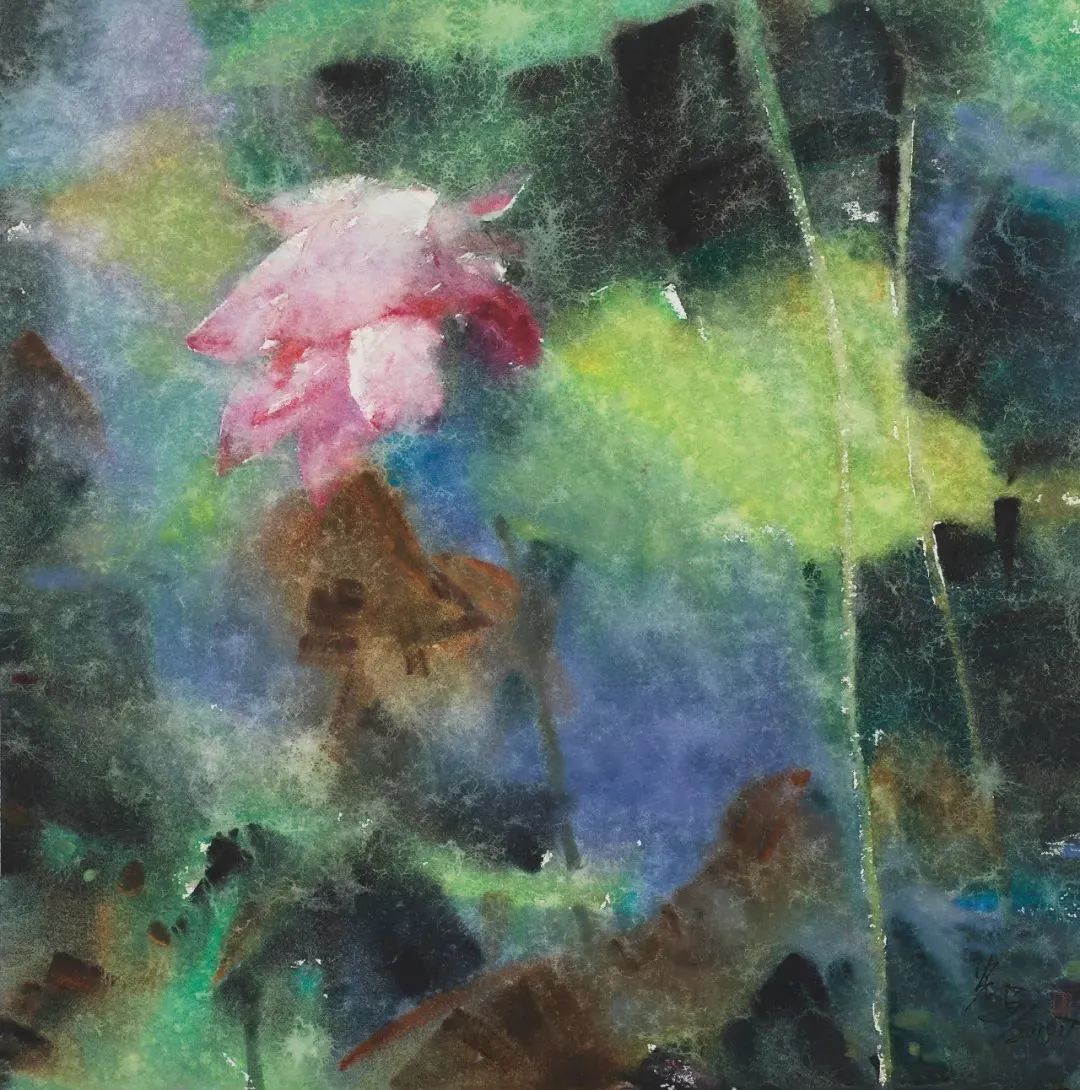 当水彩遇见荷花,李光安水彩画作品展亮相程十发艺术馆_澎湃号·政务