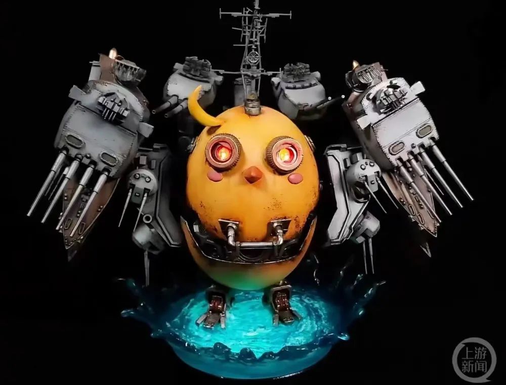 用吃剩的龙虾壳和骨头制作机甲战舰,这个b站up主火了_澎湃号·媒体