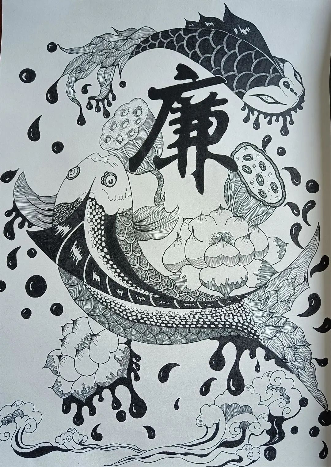 清廉书画素描图片