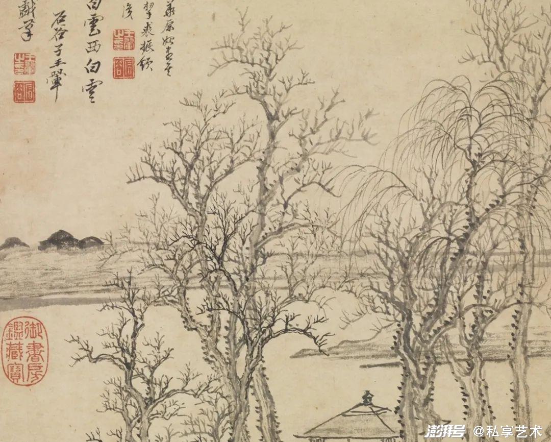 新品即決 模写 明末 王聲作 山水画 肉筆 掛軸 唐画 現状渡し 中国美術