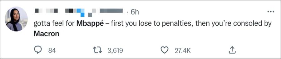 ta:姆巴佩射丢点球后情绪低落 赛后未感谢球迷_世界杯决赛姆巴佩点球大战法国输球梅西夺冠马克龙安慰姆巴佩姆巴佩拒绝马克龙安慰姆巴佩金靴奖马克龙多次安慰姆巴佩