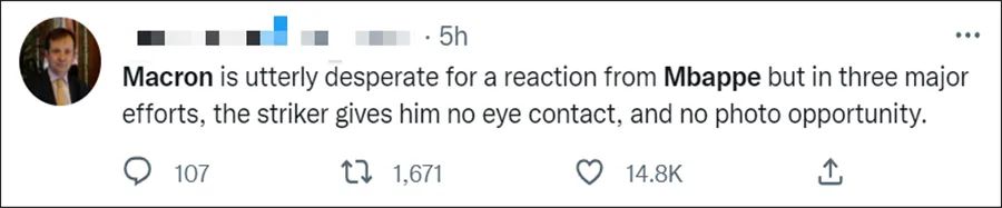 ta:姆巴佩射丢点球后情绪低落 赛后未感谢球迷_世界杯决赛姆巴佩点球大战法国输球梅西夺冠马克龙安慰姆巴佩姆巴佩拒绝马克龙安慰姆巴佩金靴奖马克龙多次安慰姆巴佩