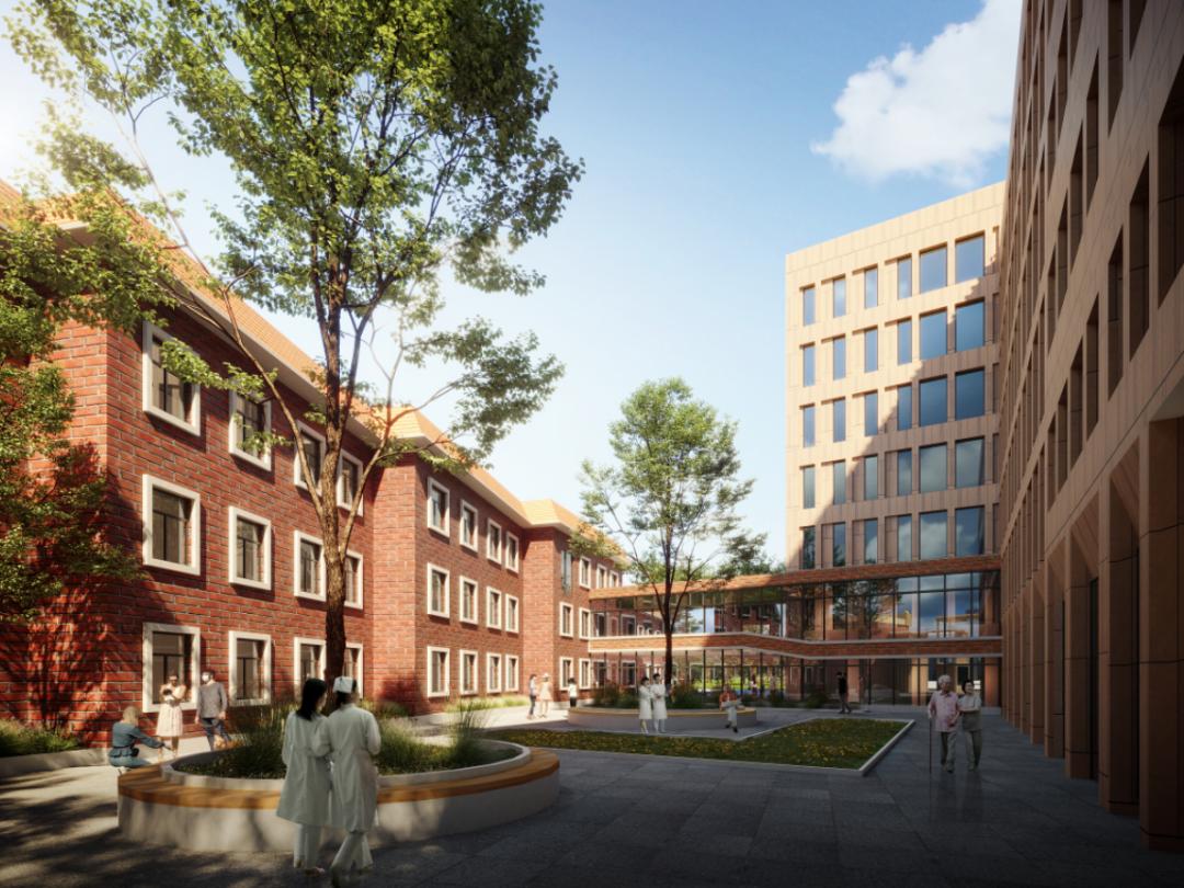 连廊效果图此外,护理院还设置了活动室,老人在医务人员和护工的陪同下