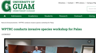 西太平洋热带研究中心为帕劳举办外来入侵物种研讨会