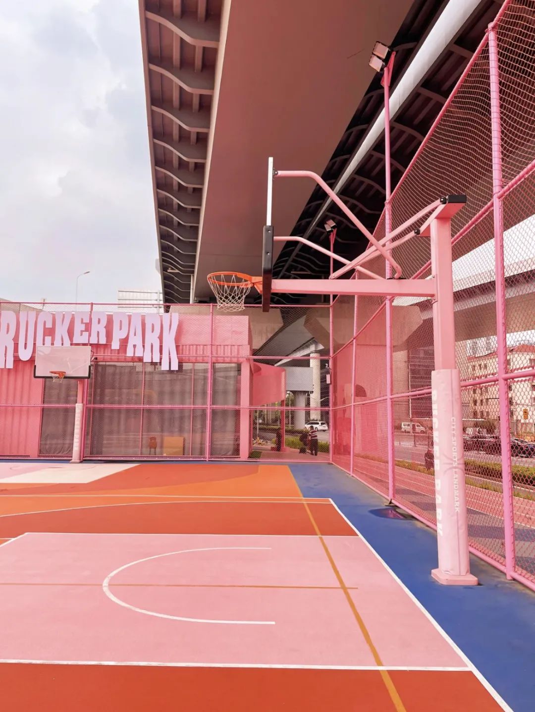 整个运动区分为三大动物主题区:火烈鸟,猎豹主题的篮球场和斑马主题的