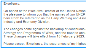 联合国环境规划署科学司和经济司两部门更名，2月15日起生效