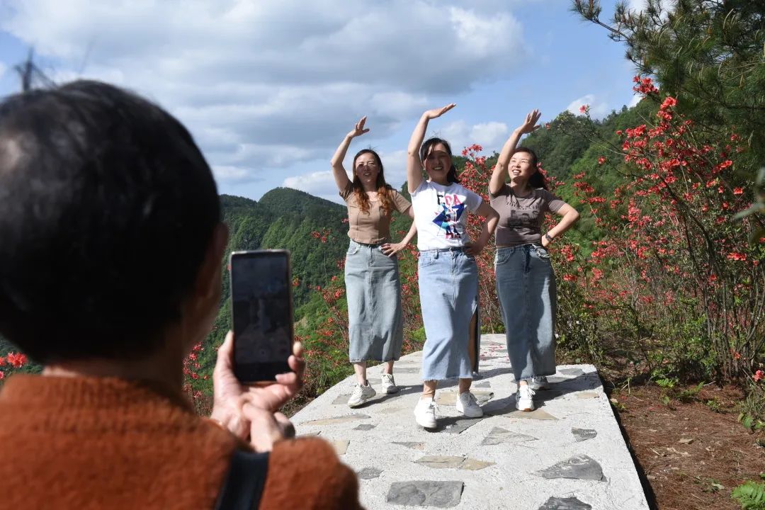 松桃飛靈山上紅豔豔朵朵花開引客來