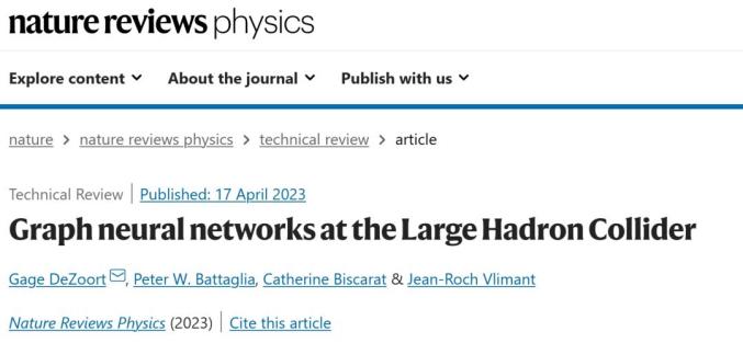 研究进展:大型强子对撞机上的图神经网络 | Nature Reviews Physics