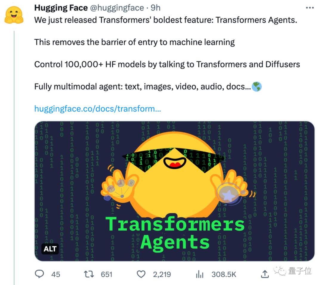 让ChatGPT调用10万+开源AI模型,HuggingFace新功能爆火