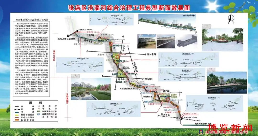 卞肖说,黄河建工负责的南段工程,按照设计方案将修建月牙湾公园,张店