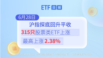 6月28日沪指平收，315只股票类ETF上涨