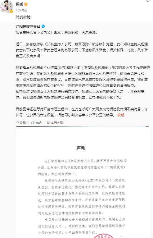 杨澜方回应公司被冻结数百万财产_最新杨澜访谈杨丽萍_各大游资最新炒作手法