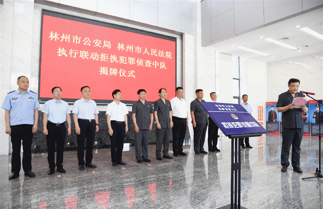 林州市公安局驻法院打击拒执犯罪侦查中队揭牌