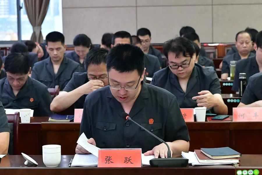 桐城法院党组书记,院长张跃会上,各基层法院交流汇报了上半年执法办案