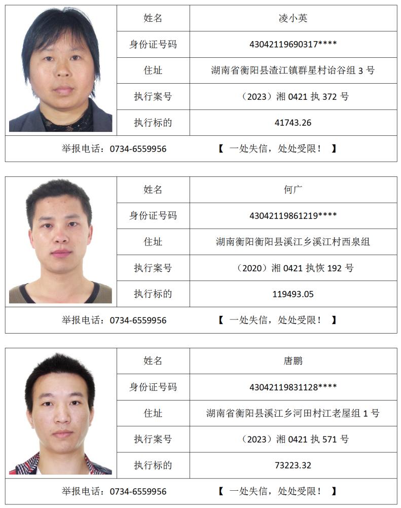 湘执利剑2023|失信曝光!衡阳县人民法院公布失信被执行人名单_澎湃号·政务_澎湃新闻-The Paper