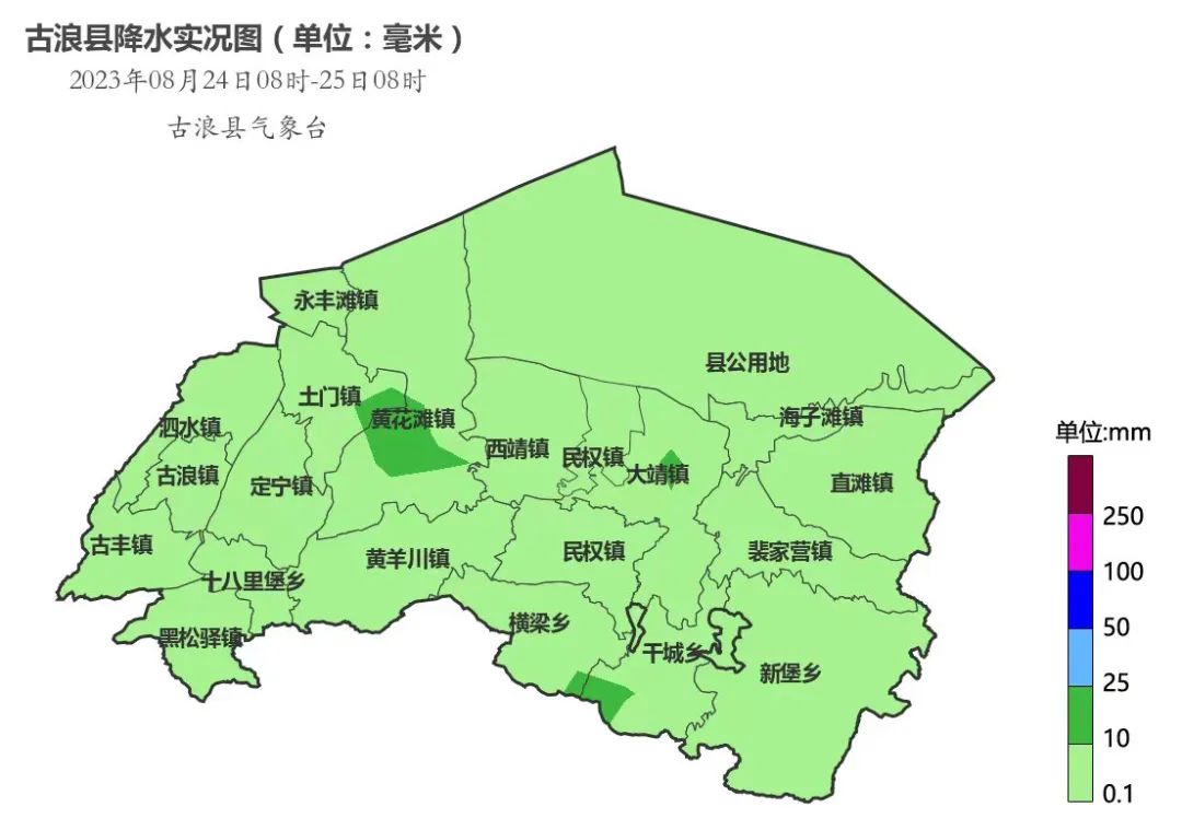 古浪县降雨实况图在北方冷空气和高原暖湿气流及人工增雨作业的共同