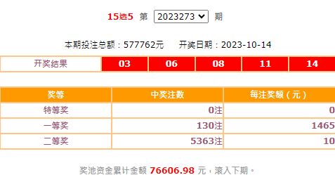 15选5开奖结果查询图片