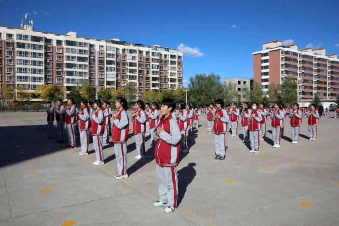 柴沟堡第二中学举行2023年秋季学期七年级课间操比赛