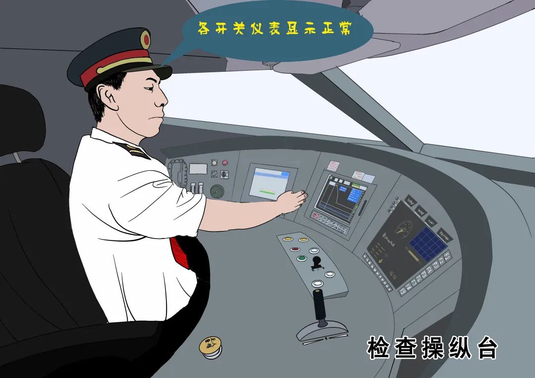 步骤2:检查操纵台司机根据"三固定"内容,即固定车次,固定站台,固定