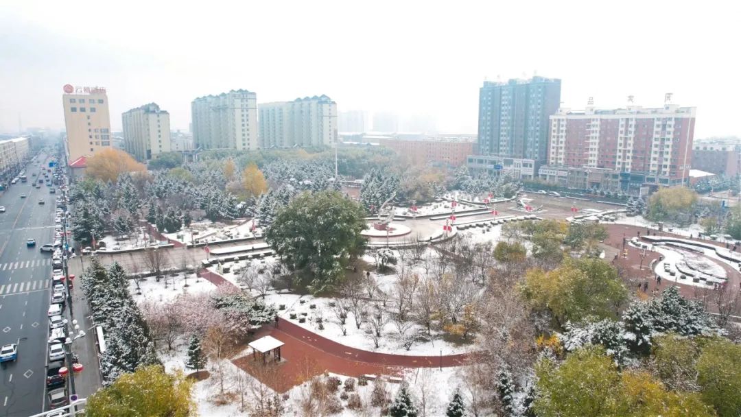 长岭县迎来瑞雪 岭城银装素裹